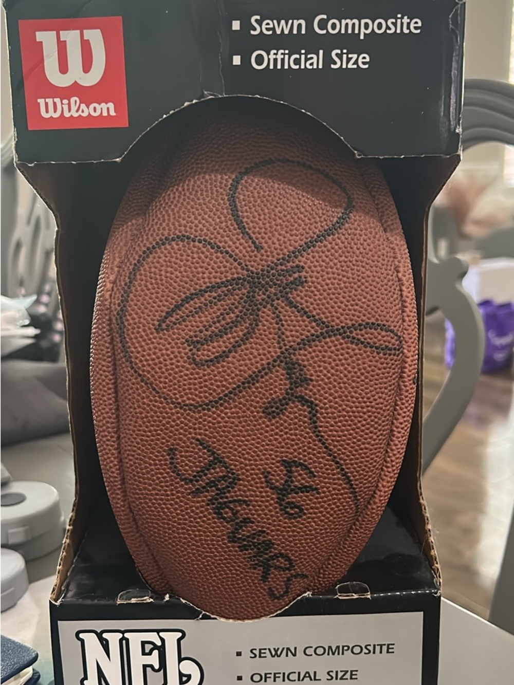 Jeff Lageman Autographed Football  #56 Jacksonville Jaguars